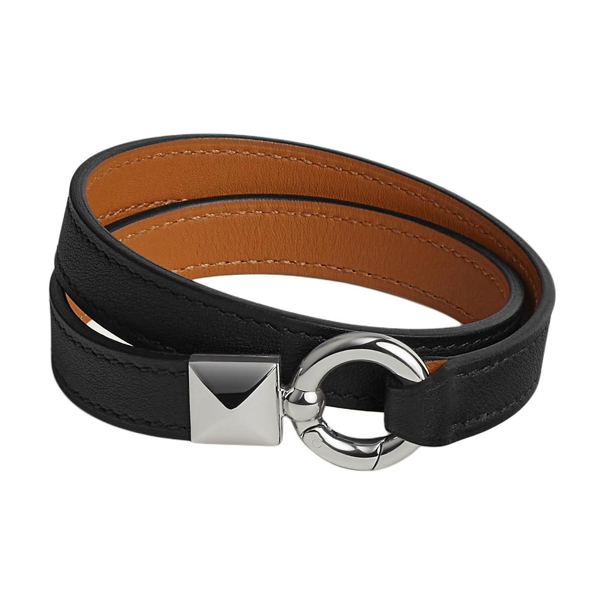 Hermes Hermes Calfskin Bracelets Men's Black