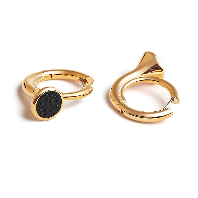 Hermes Hermes Gold Plated Earrings Unisex Gold