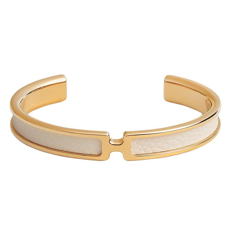 Hermes Hermes Calfskin Bangles Unisex Gold