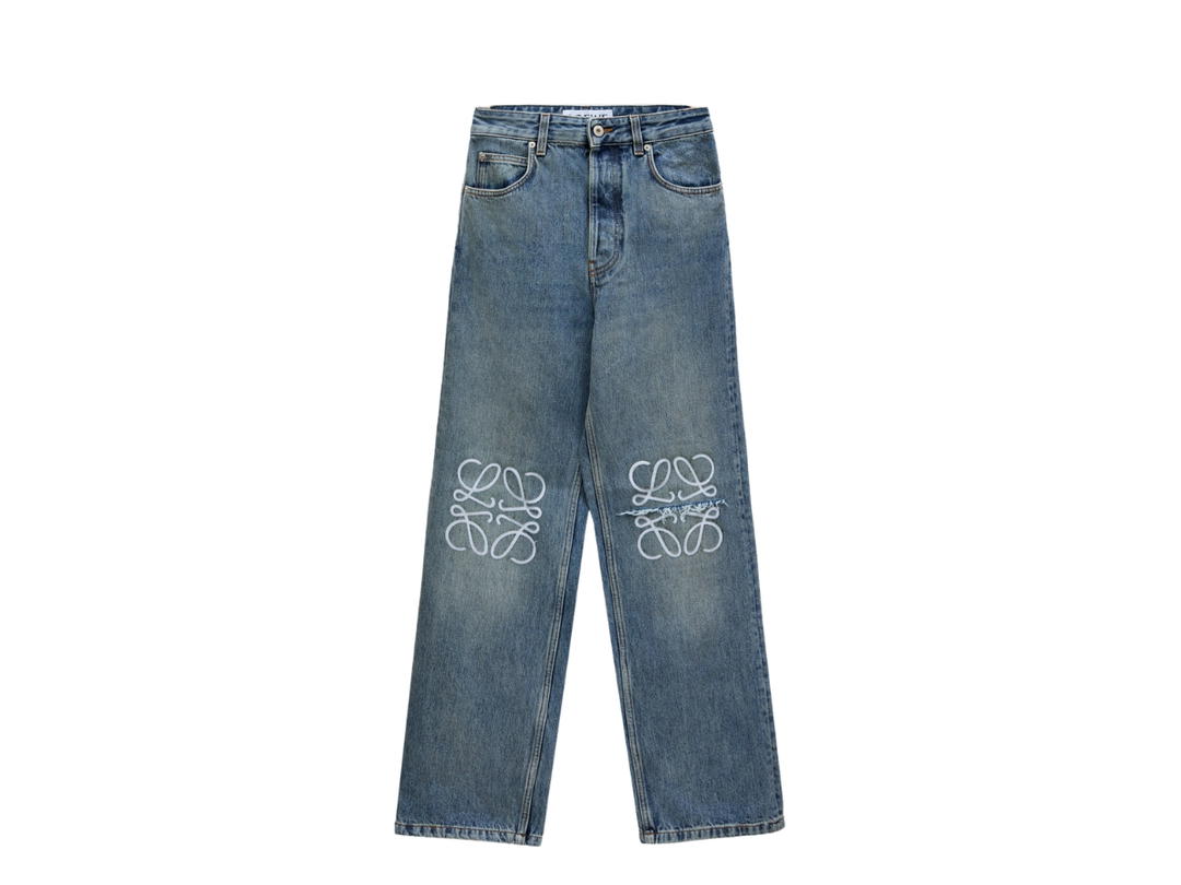 Loewe Loewe Anagram Baggy Jeans In Washed Denim