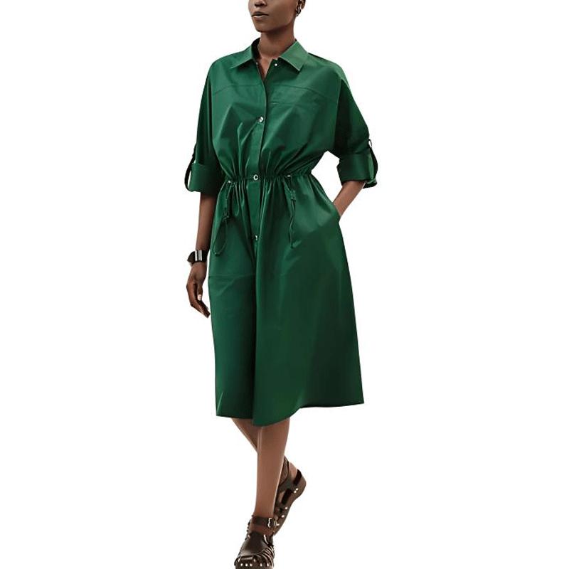 Hermes Hermes Long-Sleeved Dresses Women's Dark Green