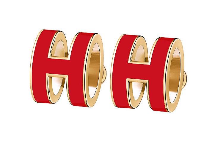 Hermes Hermes Earrings Women's Red