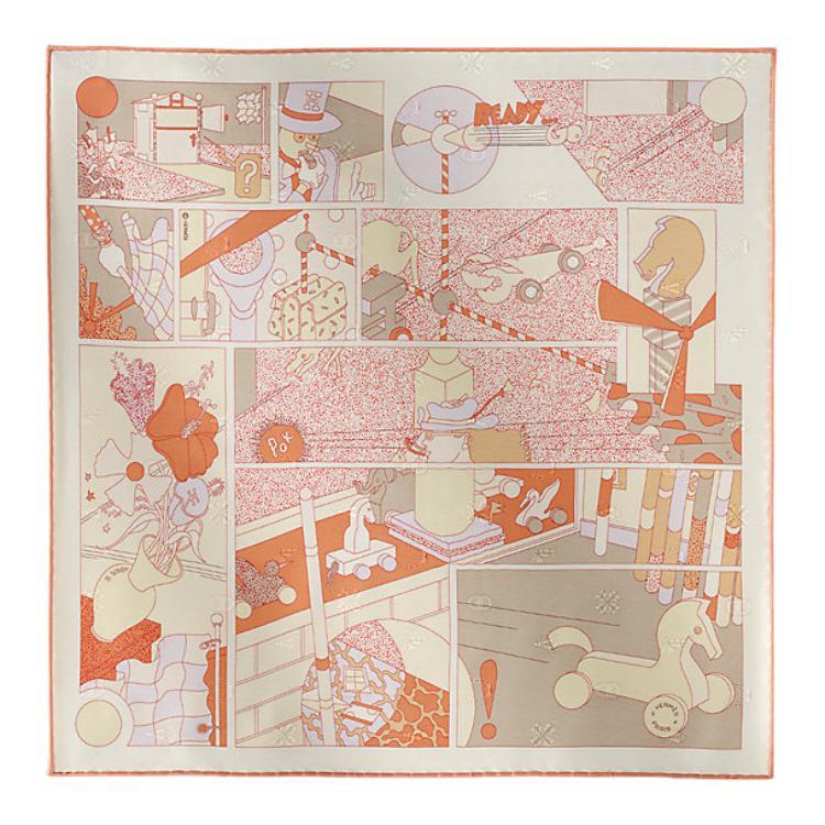 Hermes Hermes Silk Scarves Women's Apricot