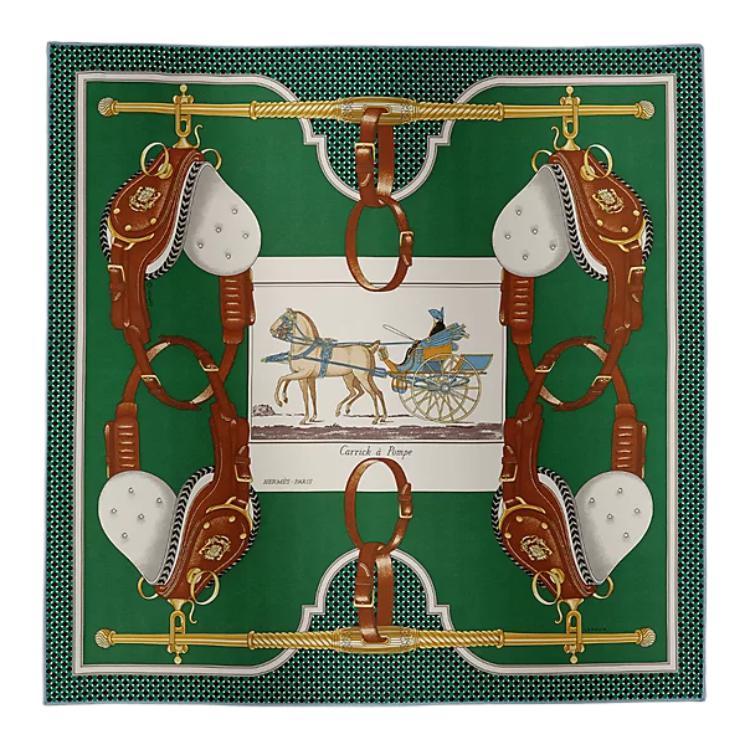 Hermes Hermes Mulberry Silk Scarves Women's Green