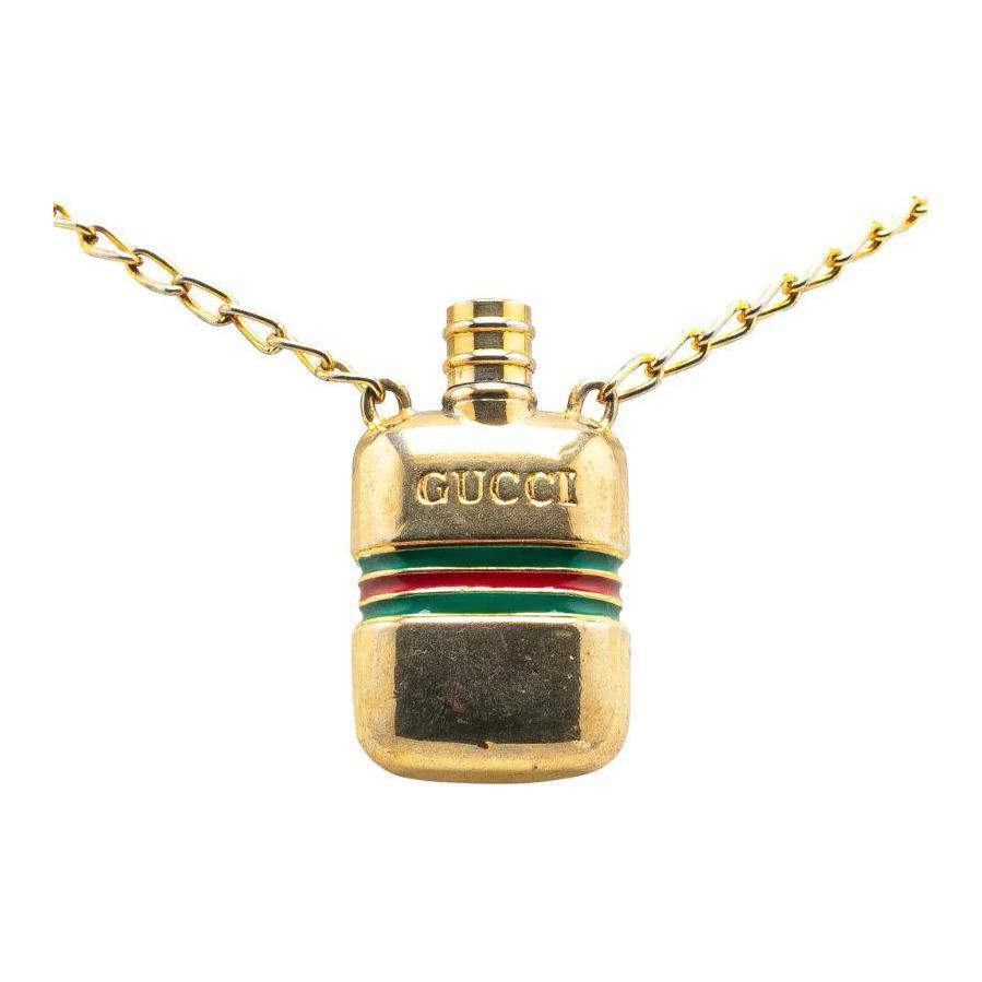 Gucci Gucci 20th Century Plated Perfume Bottle Pendant Necklace Costume Necklace