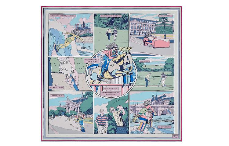 Hermes Hermes Silk Scarves Women's Mont Blanc/Vertical/Rose