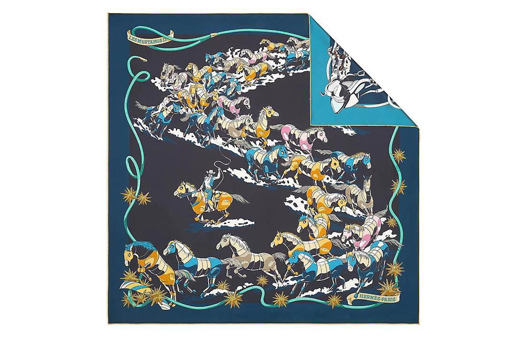 Hermes Hermes Silk Scarves Women's Blue