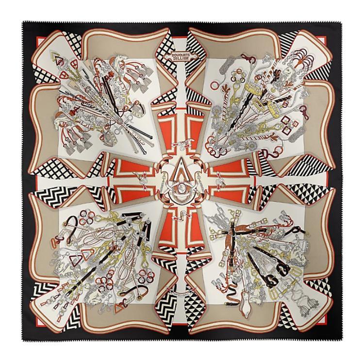 Hermes Hermes Silk Silk Scarves Women's Black