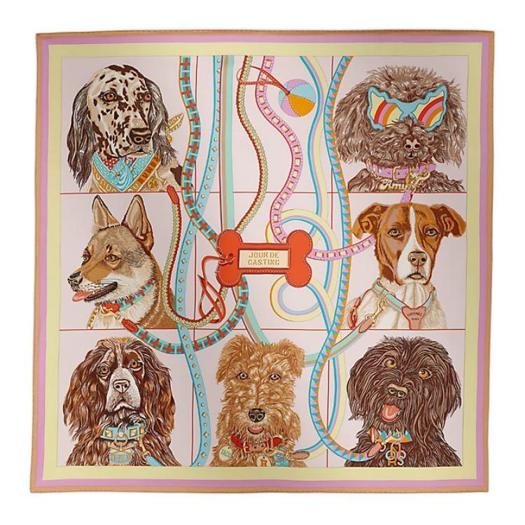 Hermes Hermes Mulberry Silk Silk Scarves Women's Gilded Beige