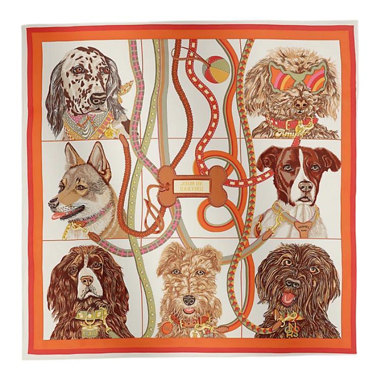 Hermes Hermes Silk Silk Scarves Women's Orange
