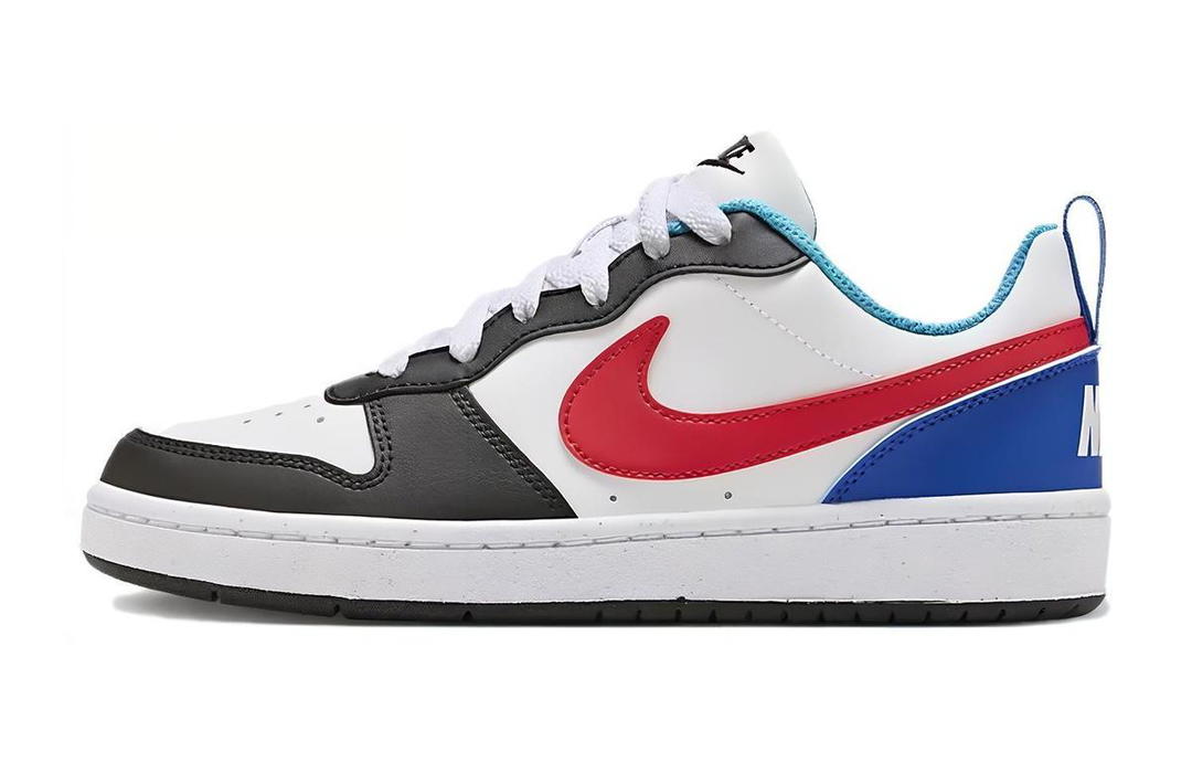 Nike Nike Court Borough Cushioning Wear-Resistant Low-Top Kids' Skateboarding Shoes Black Red Blue Teenagers