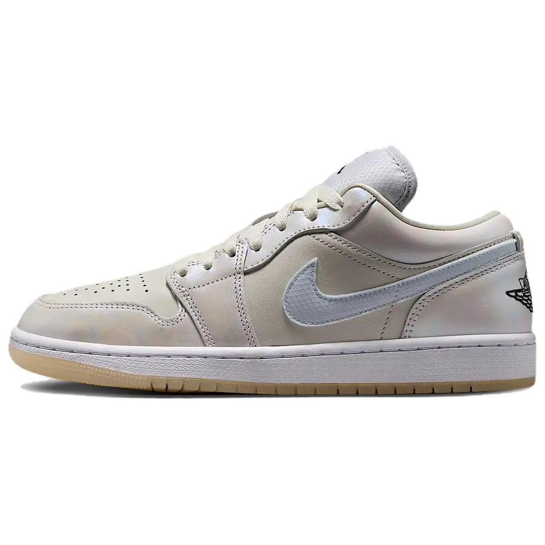 Jordan Jordan Air Jordan 1 Anti Slip Wear Resistant Low Top Vintage Basketball Shoes Women's WHITE BROWN