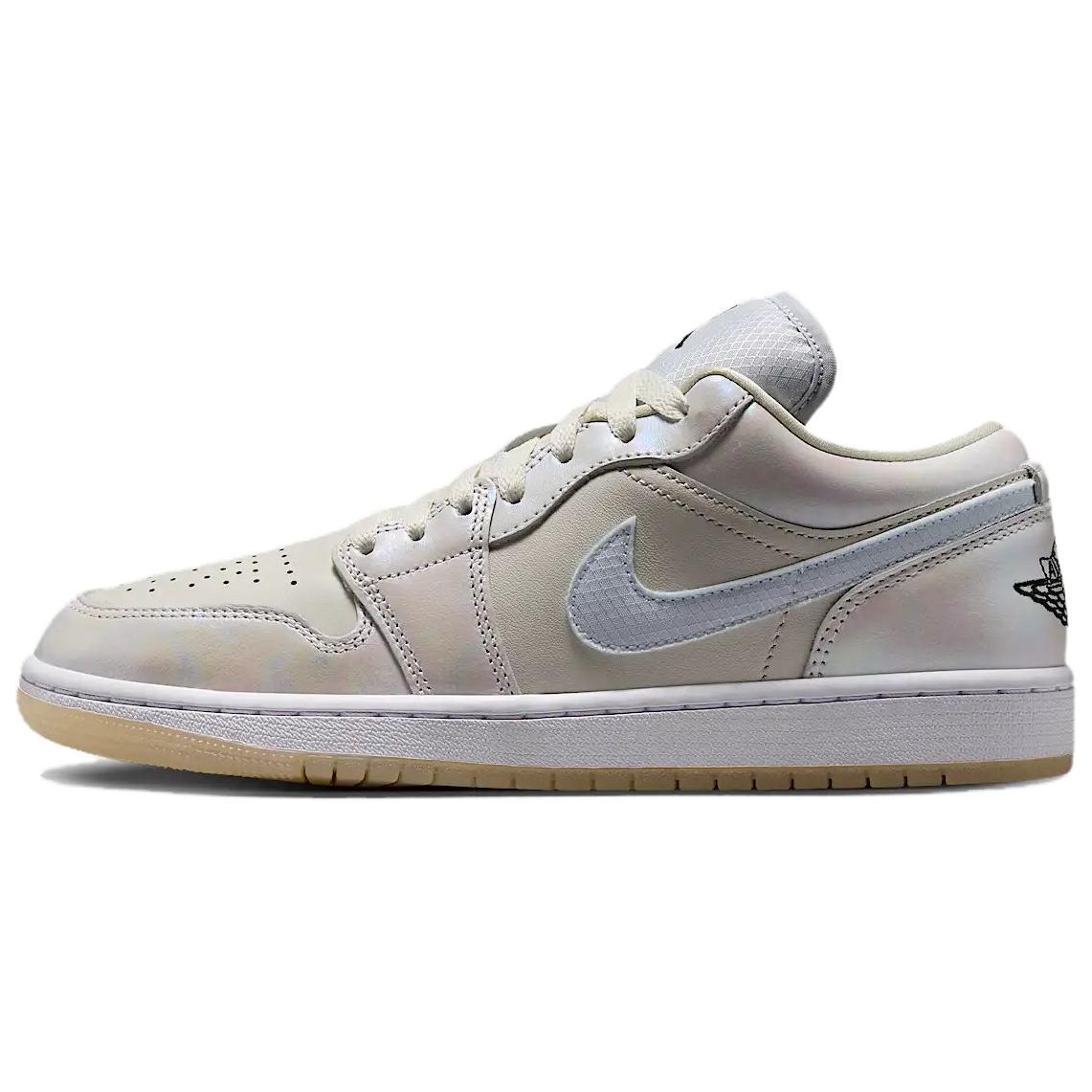 Jordan Jordan Air Jordan 1 Anti Slip Wear Resistant Low Top Vintage Basketball Shoes Women's WHITE BROWN