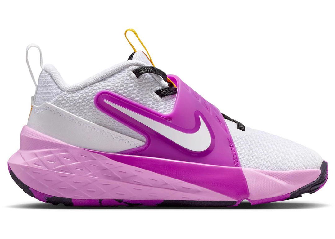 Nike Nike Team Hustle D 12 White Gold Vivid Purple (PS)
