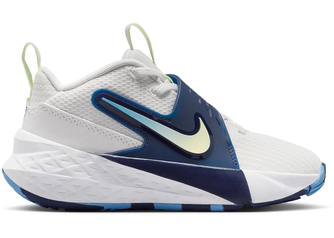 Nike Nike Team Hustle D 12 White Midnight Navy Volt Tint (PS)