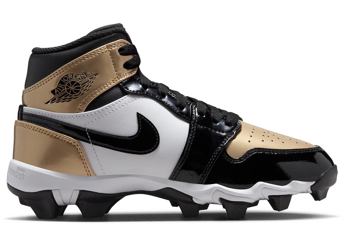 Jordan Jordan 1 Mid Cleat Patent Gold Toe (GS)