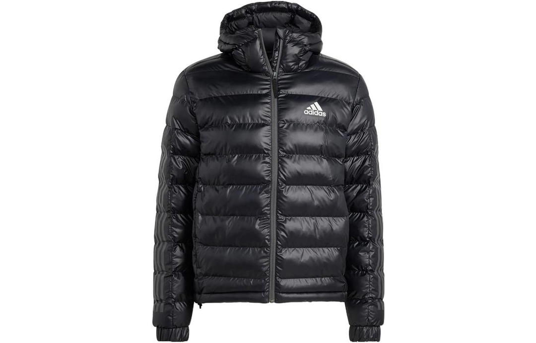adidas adidas Men's Logo Zip Up Long Sleeve Puffer Jacket Black