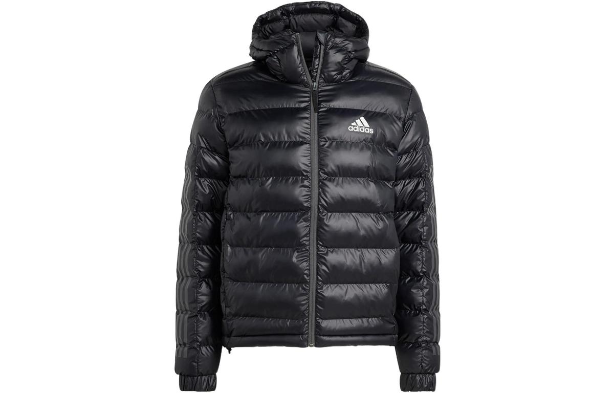 adidas adidas Men's Logo Zip Up Long Sleeve Puffer Jacket Black