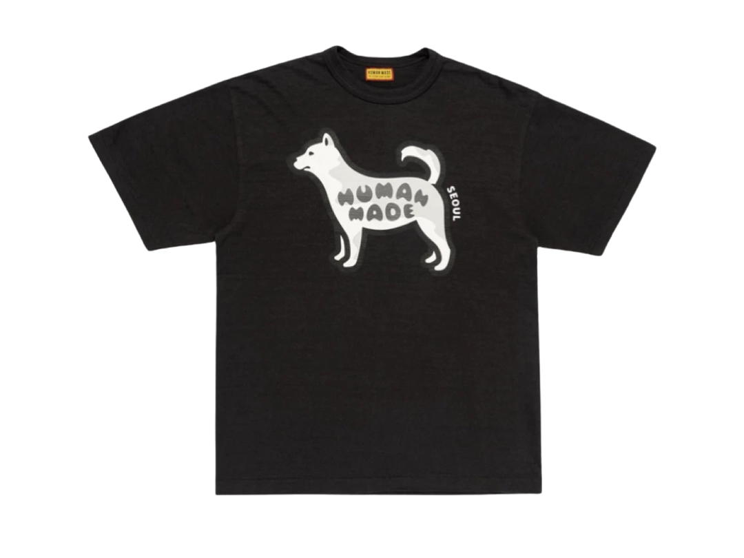HUMAN MADE HUMAN MADE Animal Graphic T-Shirt Jindo Dog Black Seoul Store Exclusive