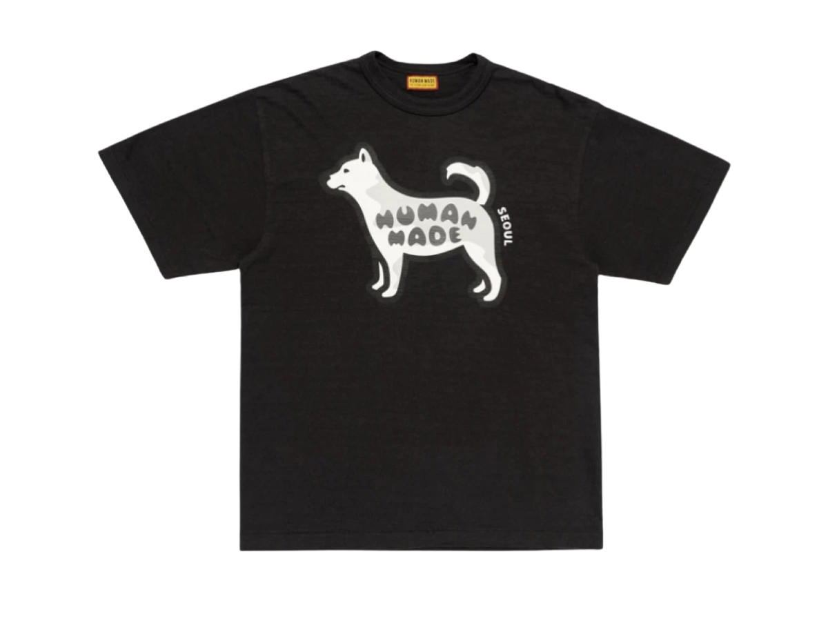 Human Made Human Made Animal Graphic T-Shirt Jindo Dog Black Seoul Store Exclusive