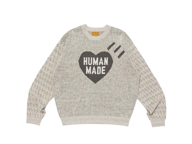 HUMAN MADE HUMAN MADE Heart Knit Sweater Gray - view 1