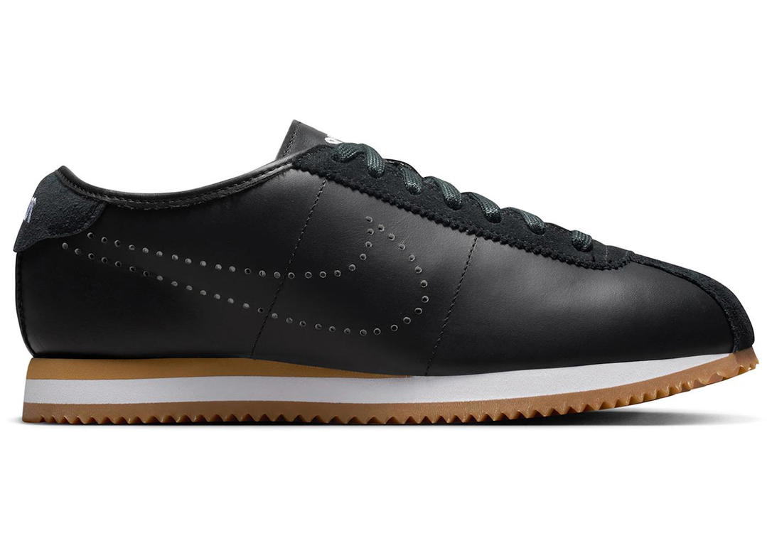 Nike Nike Cortez Leather Black White Gum Perforated Swoosh (Women's)