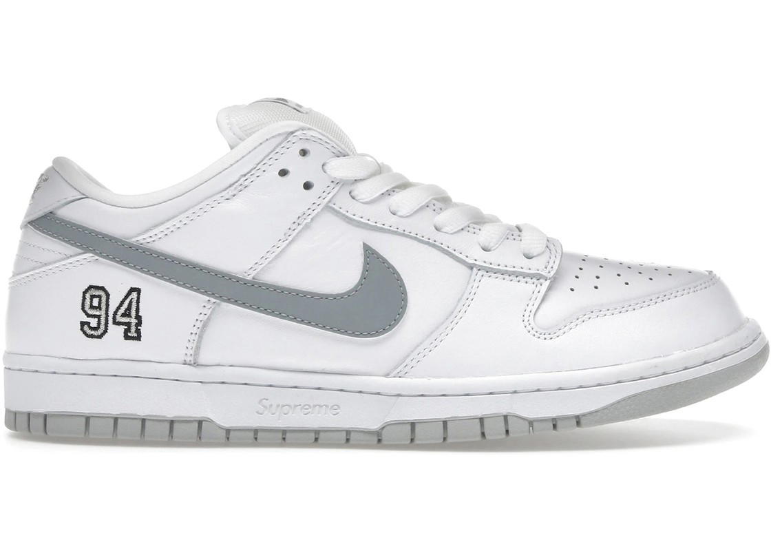 Nike Nike SB Dunk Low Supreme 94 White Metallic Silver