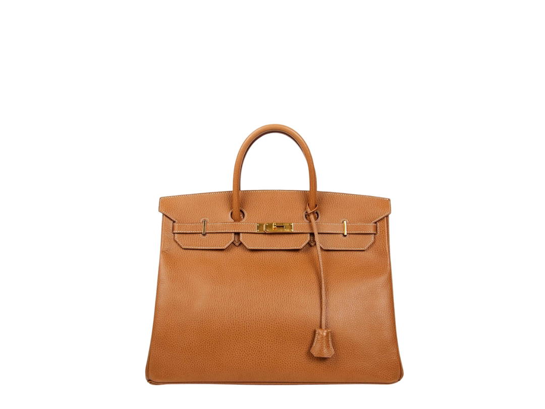 Hermes Hermes Birkin 40 In Gold Grained Leather With Gold Hardware