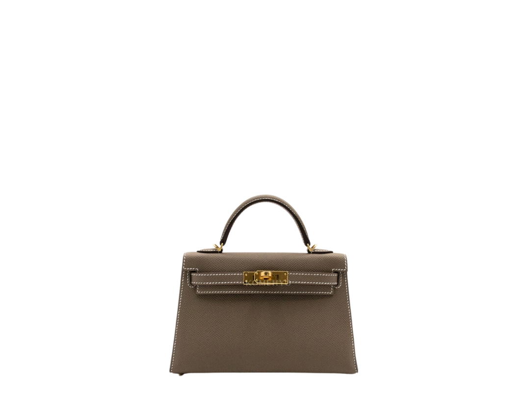 Hermes Hermes Mini Kelly 20 In Etoupe Epsom With Gold Hardware