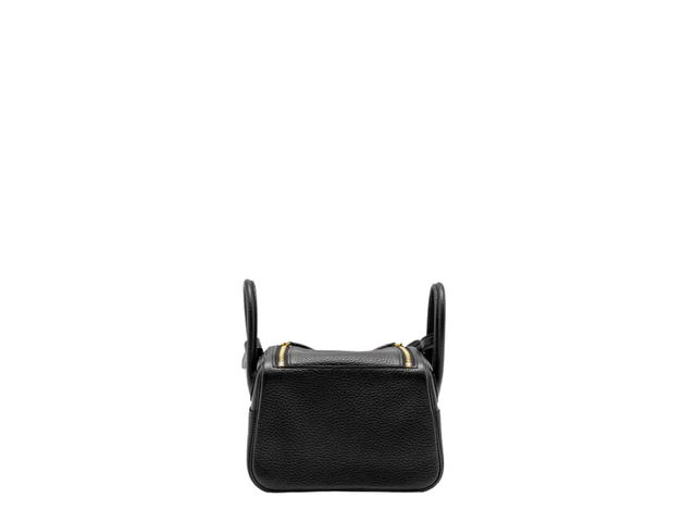 Hermes Hermes Mini Lindy In Black Clemence Leather With Gold Hardware - view 2