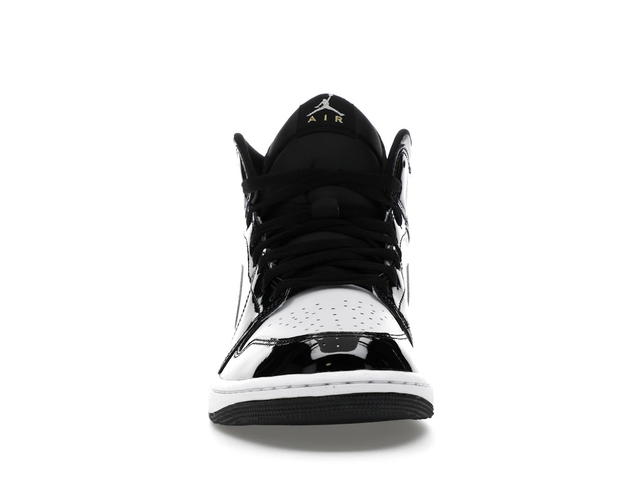 Jordan Jordan 1 Mid SE Patent Black White Metallic Silver Metallic Gold - view 2