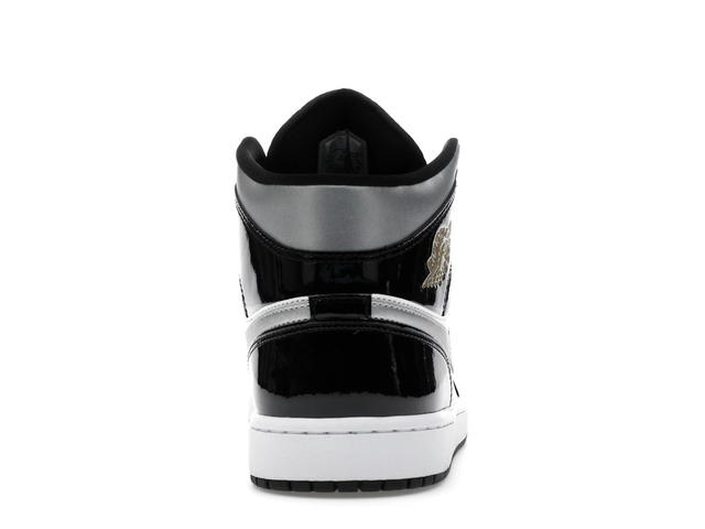 Jordan Jordan 1 Mid SE Patent Black White Metallic Silver Metallic Gold - view 4