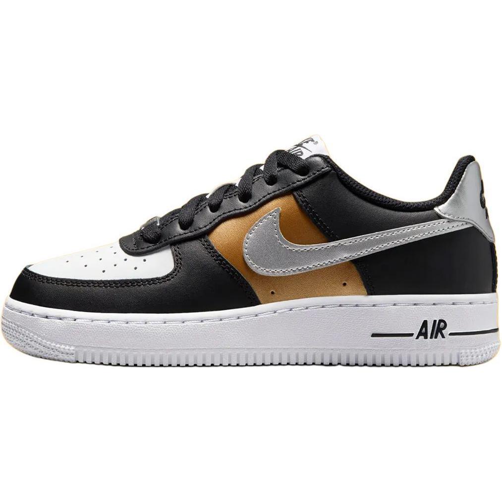 Nike Nike Air Force 1 Anti-Slip Wear-Resistant Low-Top Kids' Skateboarding Shoes Black White Teenagers