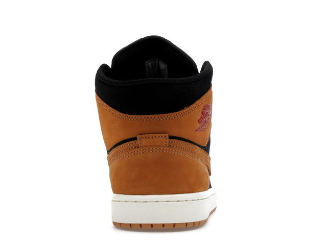 Jordan Jordan Air 1 Mid Black Varsity Red Sail Flax - view 4