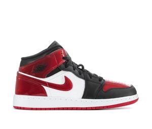 Buy Jordan 1 Mid Patent Bred Toe (GS) at Sasom – Authentic and Ready to Ship