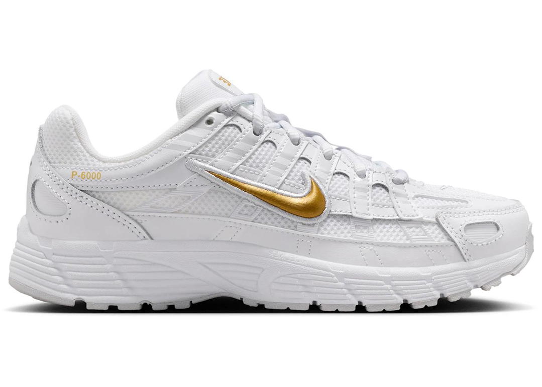 Nike Nike P-6000 White Metallic Gold (GS)
