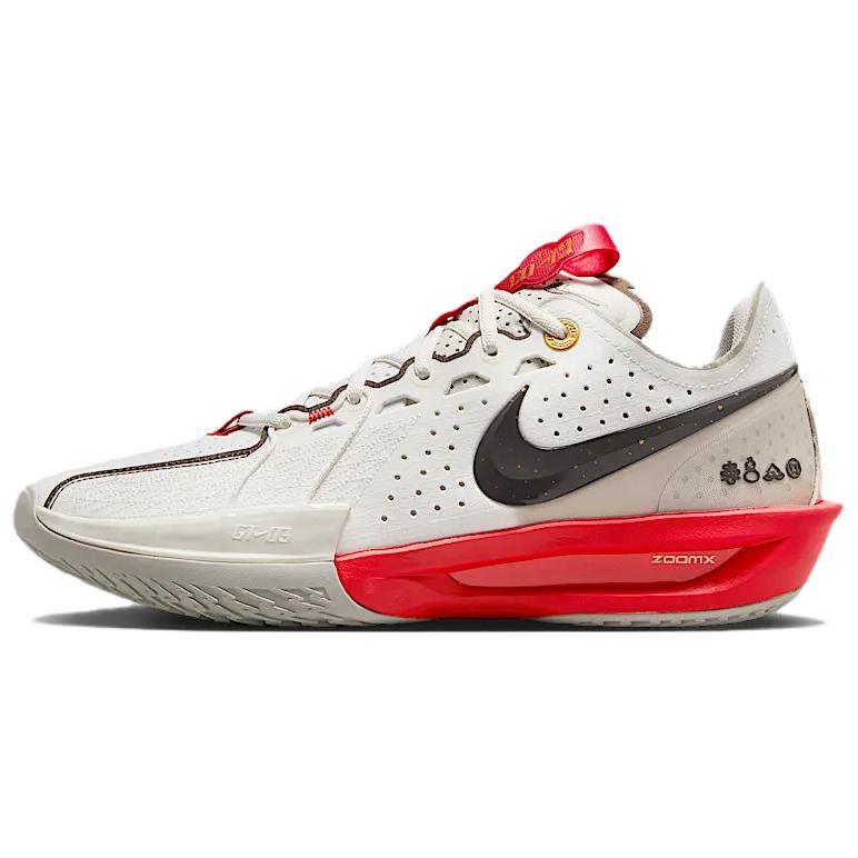 Nike Nike Air Zoom G.T. Cut 3 Anti Slip Wear Resistant Low Top Basketball Shoes Men's White Beige