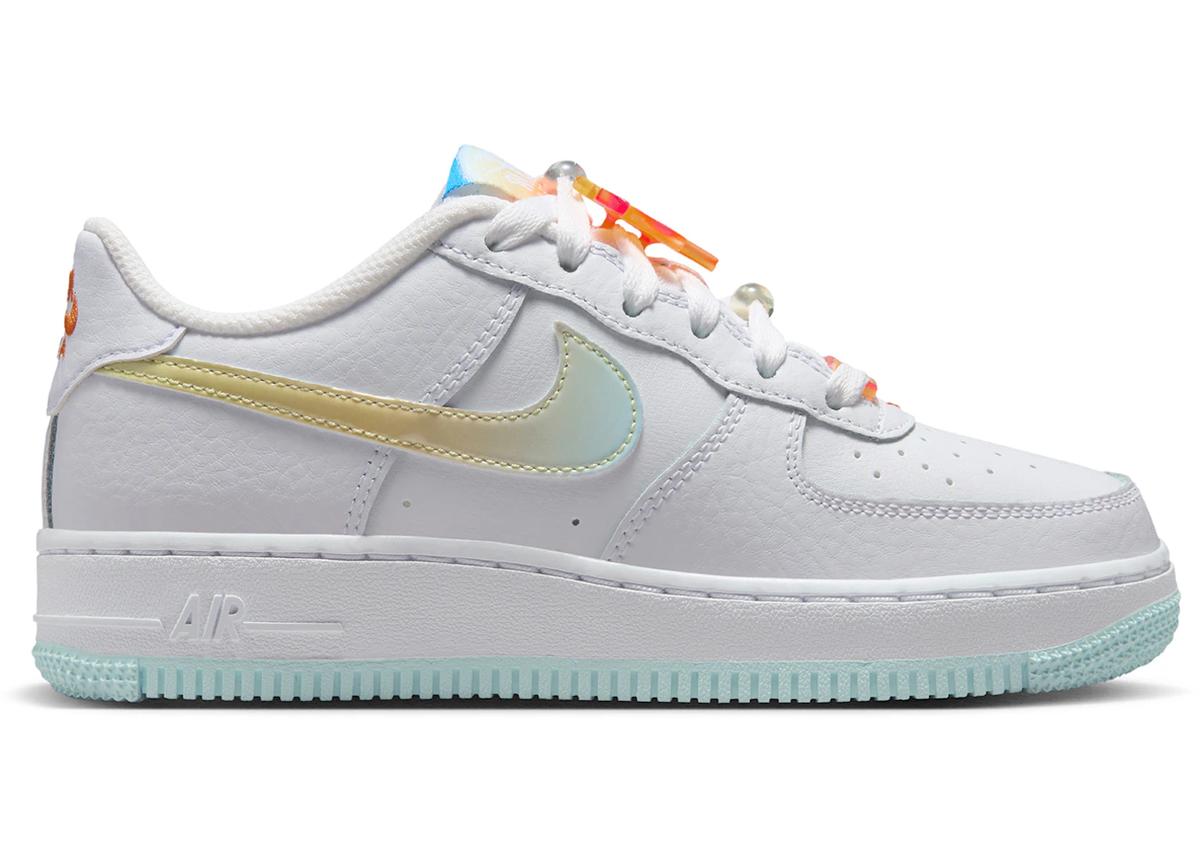 Nike Nike Air Force 1 Low LV8 White Glacier Blue Multi-Color (GS)