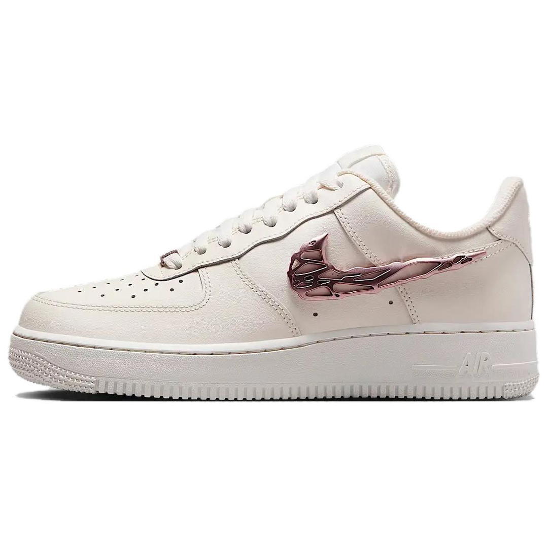 Nike Nike Air Force 1 Anti Slip Wear Resistant Low Top Skateboard Shoes Unisex White Pink