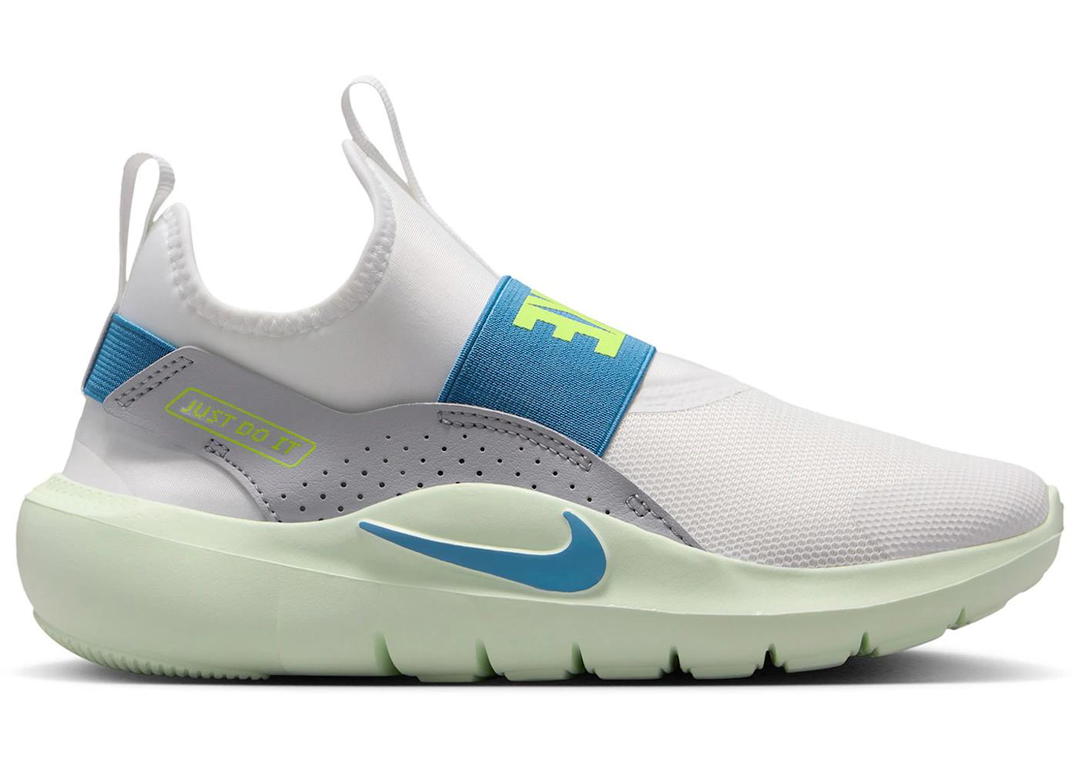 Nike Nike Flex Runner 4 White Grey Volt Tint Dutch Blue (GS)