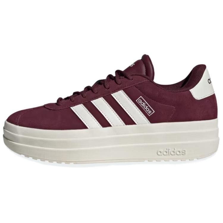 adidas Adidas Vl Court Anti Slip Wear Resistant Low Top Skateboard Shoes Women's Burgundy