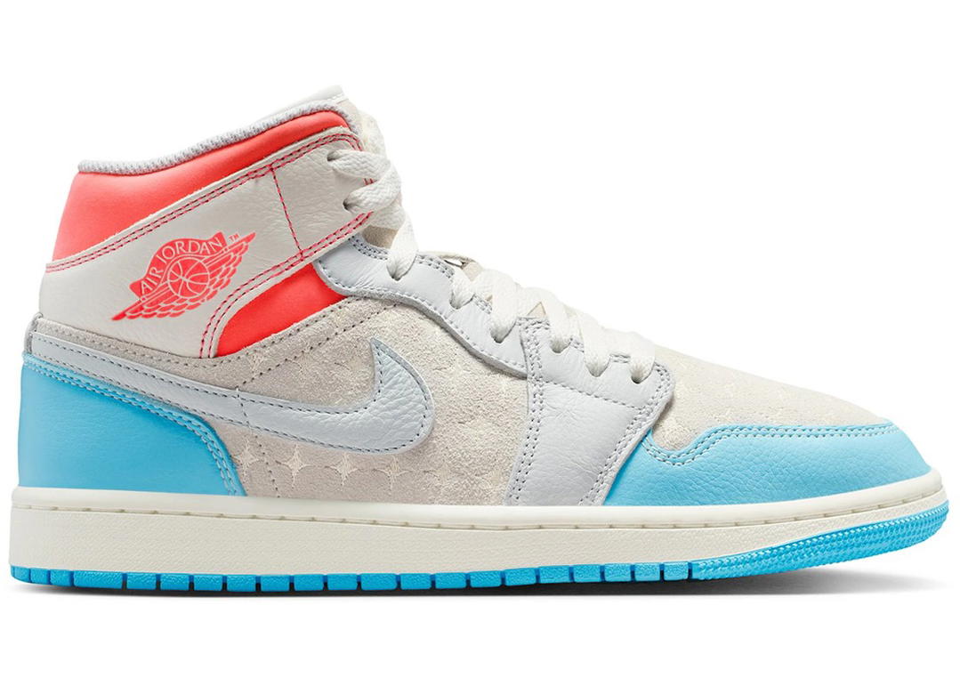 Jordan Jordan 1 Mid Sail Hot Lava Blue Chill (Women's)