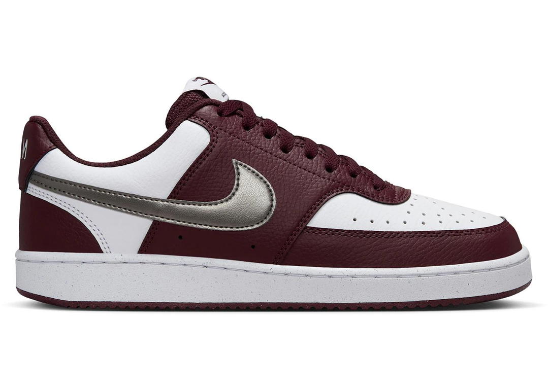 Nike Nike Court Vision Low White Burgundy Metallic Pewter (Women's)