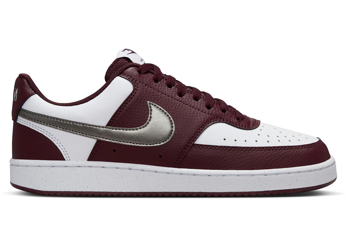 Nike Nike Court Vision Low White Burgundy Metallic Pewter (Women's)