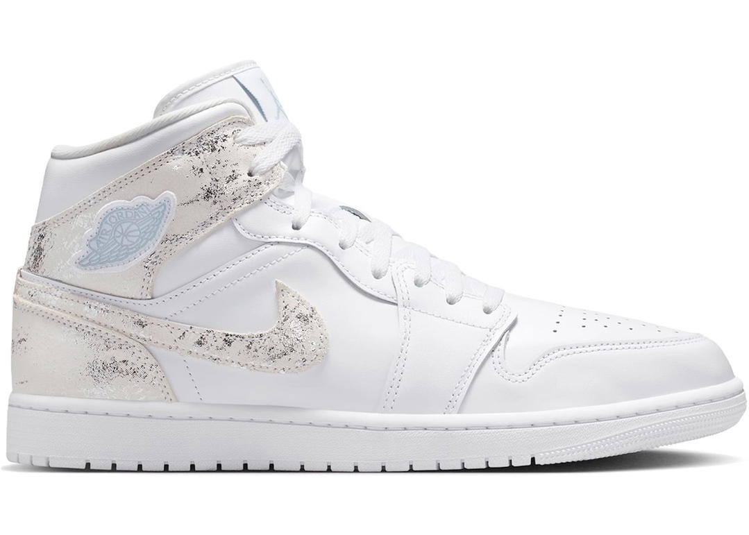 Jordan Jordan 1 Mid SE Distressed White Field Silver