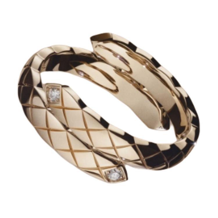Chanel Chanel CoCo Crush 18K Gold Rings Unisex Beige Gold