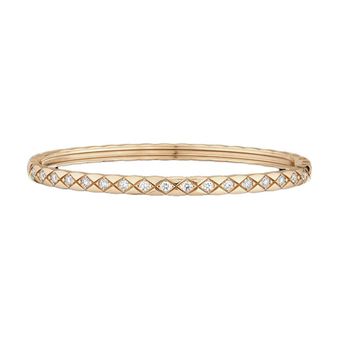 Chanel Chanel 18K Gold Diamonds Bangles Unisex Gold