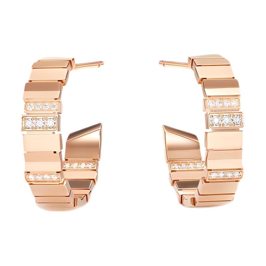 Dior Dior 18K Gold Earrings Unisex Rose
