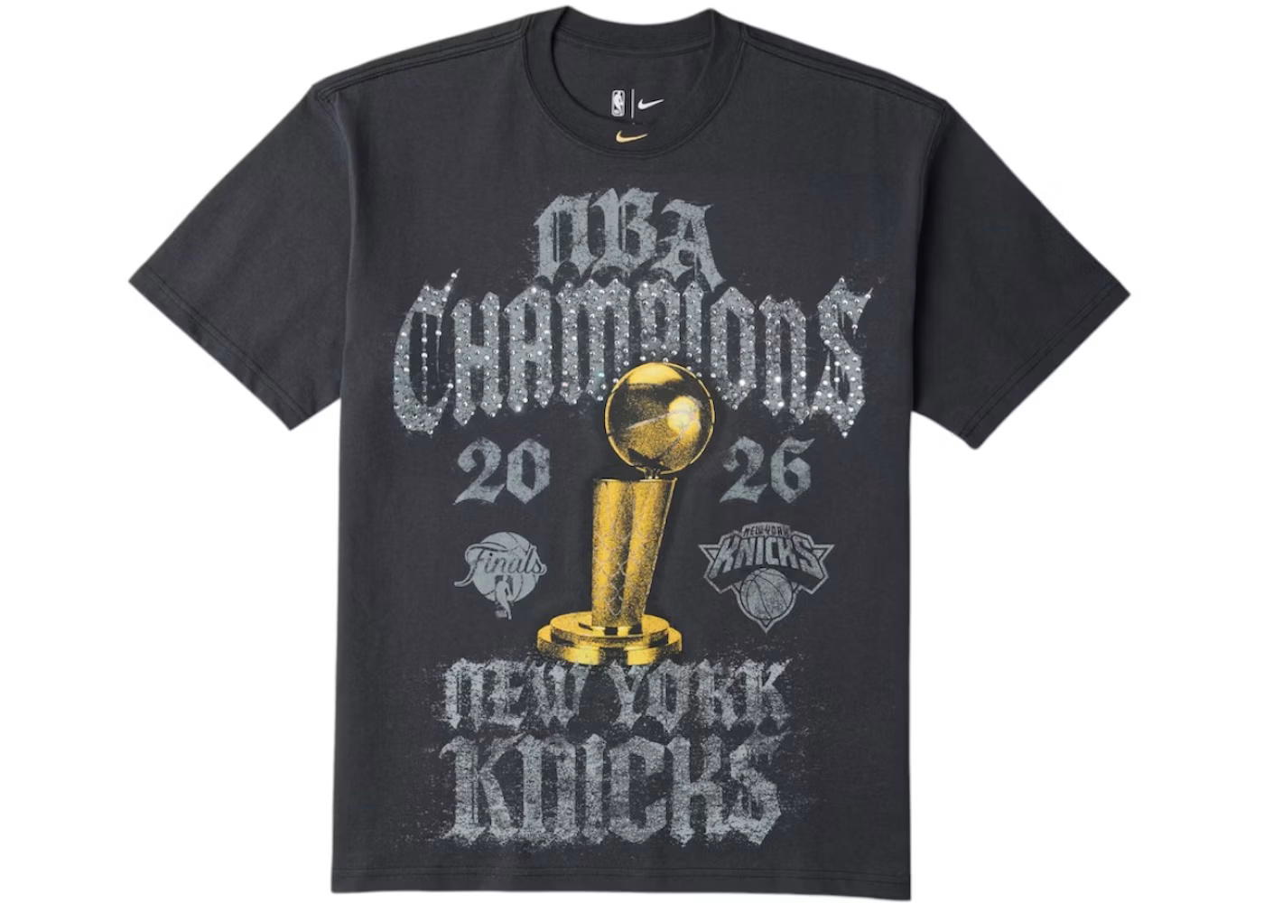 Nike Nike New York Knicks 2026 NBA Finals Champions Authentic On Court T-shirt Grey
