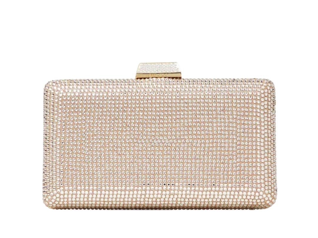 Jimmy Choo Jimmy Choo Honey Gold Suede Clutch Bag with Crystals